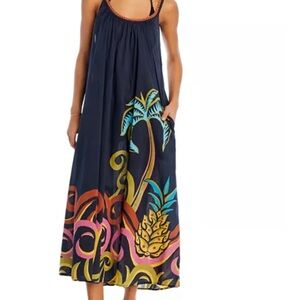 NEW FARM Rio Pineapple Wave Maxi Dress Swim Cover-Up NWT Size L